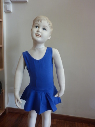 Sleeveless leotard with attached skirt
