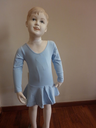 Long sleeve leotard with attached skirt